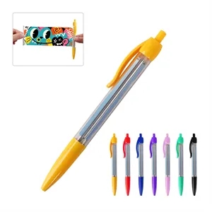 Plastic Pull Out Banner Pen Retractable Ballpoint