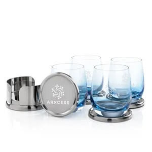 Baldoni Coasters & Soudan On-the-Rocks Set - Blue