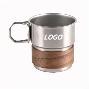Stainless Steel Coffee Tumbler with Wooden Sleeve