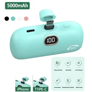 Mini Digital Display Portable Power Bank Fast Charge Capsule