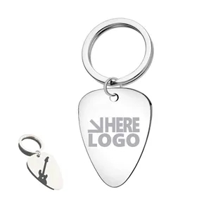 Guitar Pick Keychain Stainless Steel