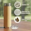 Portable Bamboo Tea Infuser Vacuum Water Bottle | https://www.bestnamebadges.com