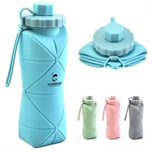 20 Oz. Collapsible Silicone Leakproof Sports Water Bottle