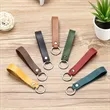 Custom PU Leather Wrist Strap Keychain With Metal Ring | https://www.bestnamebadges.com