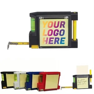Multi-Function Tape Measure Tool with Level and Sticky Notes