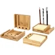 Natural Bamboo Desktop Organization Rack | https://www.bestnamebadges.com