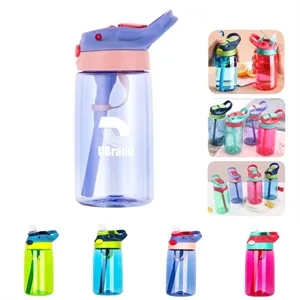 16oz Cylindrical Tritan Plastic Straw-Lid Hydration Bottle