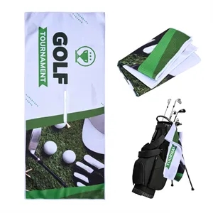 390GSM Waffle Texture Microfiber Golf Towel With Full Color