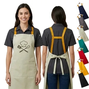 14 oz. Canvas Kitchen Apron w/ Brown shoulder Strap