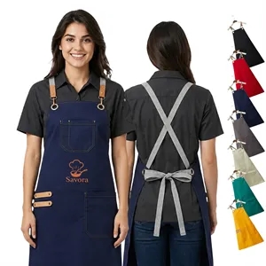 14 oz Canvas Kitchen Apron w/ Detachable Strap & Pockets