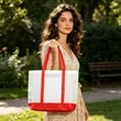 Large Two Tone Non Woven Shopping Tote Bag 15.7"x4"x15" | https://www.bestnamebadges.com