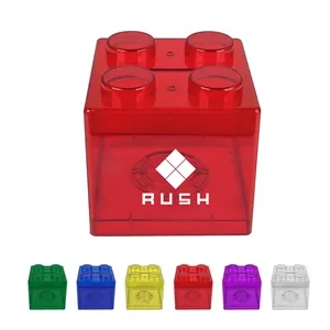 Stackable Clear Plastic Building Block Piggy Bank For Child