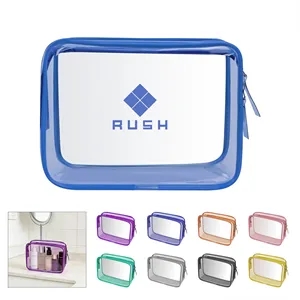Clear PVC Travel Makeup Bag Toiletry Pouch 7.8"x4.7"x2.4"
