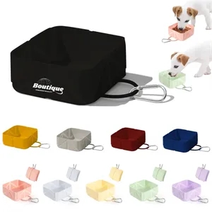 Collapsible Silicone Pet Water Food Travel Bowl With Clip