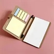 Button-Style Kraft Paper Sticky Notes Set with Pen | https://www.bestnamebadges.com