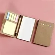 Button-Style Kraft Paper Sticky Notes Set with Pen | https://www.bestnamebadges.com