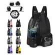Swim Bag Mesh Drawstring Backpack With Wet Pocket | https://www.bestnamebadges.com