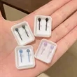 Small White Earring Storage Box with Lid | https://www.bestnamebadges.com