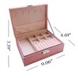 Large Capacity Double-Layer Leather Jewelry Box with Lock | https://www.bestnamebadges.com