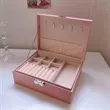 Large Capacity Double-Layer Leather Jewelry Box with Lock | https://www.bestnamebadges.com