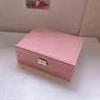 Large Capacity Double-Layer Leather Jewelry Box with Lock | https://www.bestnamebadges.com