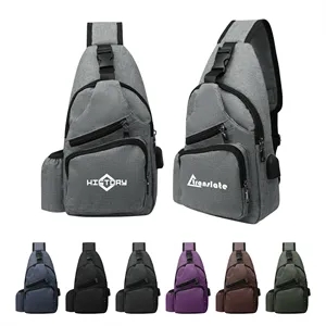 Small Travel Crossbody Sling Bag W/ Charging Port