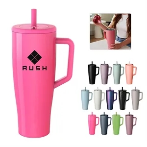 30Oz Stainless Steel Insulated Travel Tumbler W/ Lid&Straw