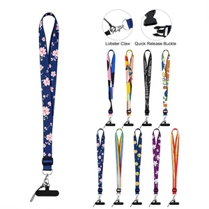Hands Free Adjustable Crossbody Phone Lanyard W/ Tether Tab
