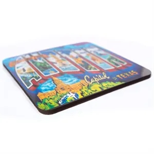 3.75 Inch Square Cork Back Photo Coasters
