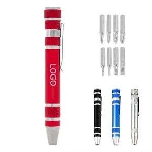 8 in 1 Aluminum Pen Screwdriver Set