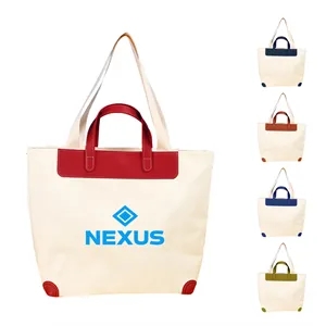 16Oz Canvas Reusable Shopping Tote Bag W/ Double Handles