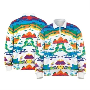Dye Sublimated Long Sleeve Quarter Zip Sweatshirt