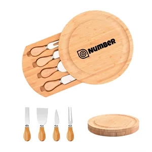 Round Cutting Board Set With Drawer