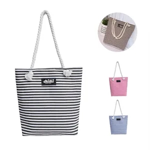 Canvas Striped Shoulder Bag