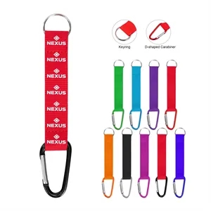 3/4" Durable Polyester  Keychain W/ Carabiner For Backpack