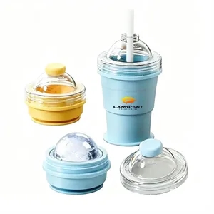 11oz.2-In-1 Portable Foldable Silicone Ice Ball Maker Cup