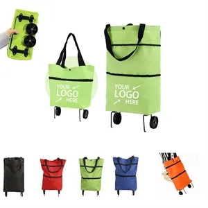 Foldable Rolling Shopping Tote Cart Bag