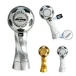 Custom Soccer Ball Handheld Cooling Fan With Digital Display | https://www.bestnamebadges.com
