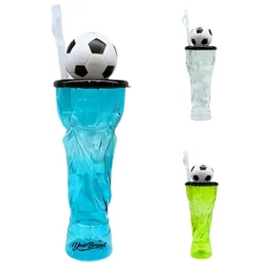 17 Oz. Soccer Beer Straw Cup