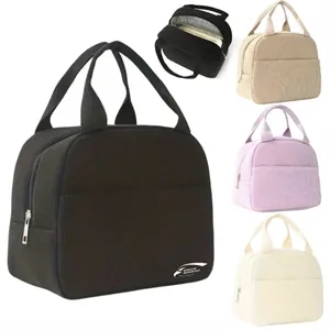 Portable Insulated Corduroy Lunch Tote Bag