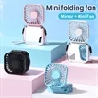 Portable USB Rechargeable Folding Mini Desk Fan with Mirror | https://www.bestnamebadges.com