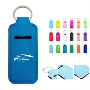 Custom Neoprene Chapstick Holder Keychain Lip Balm Case