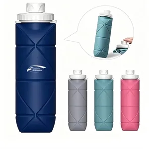 Outdoor Sports Folding Telescopic Silicone Cup With Straw