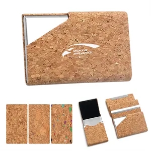 Eco Friendly Cork Business Card Holder with Metal Clip