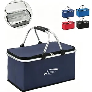 Portable Outdoor Folding Picnic Basket Cooler Bag