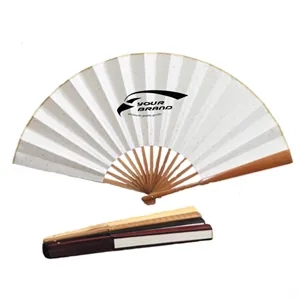 Bamboo Fabric Folding Hand Fan Promotional Giveaway