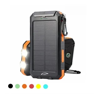 Solar Power Bank with Dual Flashlight for Camping Emergency