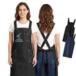 Cotton Denim Kitchen Aprons w/ Cross Strap & 3 pockets | https://www.bestnamebadges.com