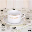 Tea Cups and Saucers Set | https://www.bestnamebadges.com