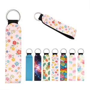 Full Color Neoprene Wristlet Keychain Strap 6.1"x1.2"